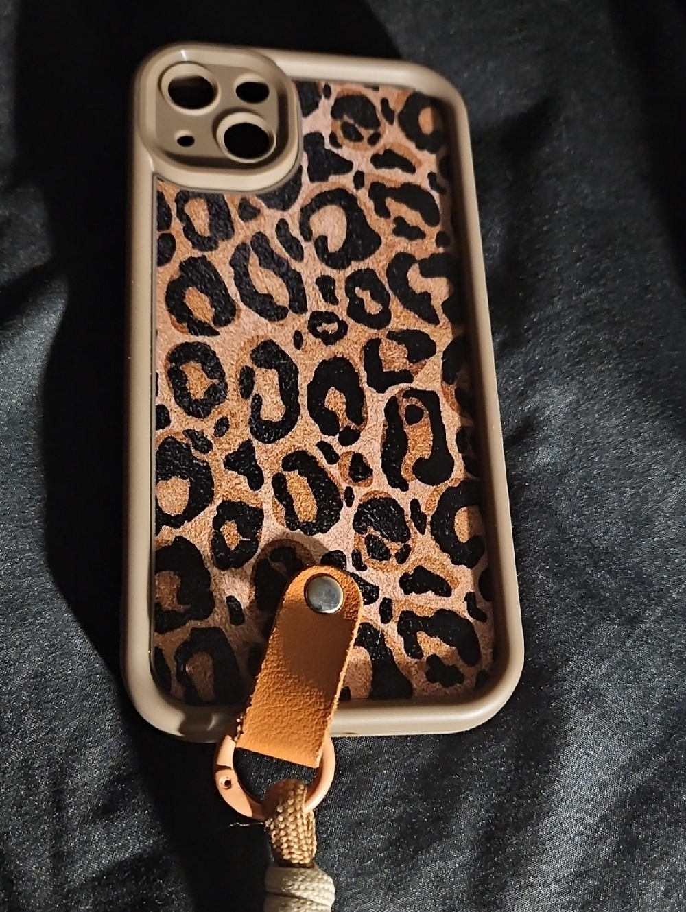 Leopard Print Iphone Case with handle accessory